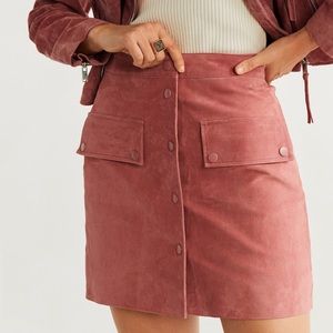 Mango suede pink skirt - 4